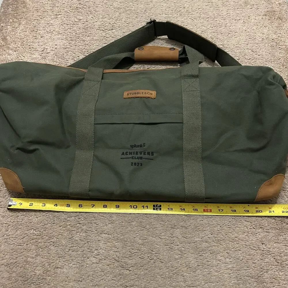 STUBBLE & CO Weekender Duffle Bag Canvas Leather w/ Shoulder Strap *LOGO